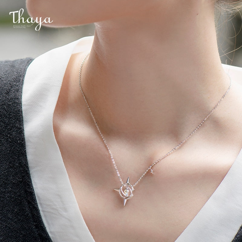 Thaya Original Design Brand Vintage Accessories Necklace 45cm Plated Pendant necklace Crystal For Women Female Fine Jewelry Gift