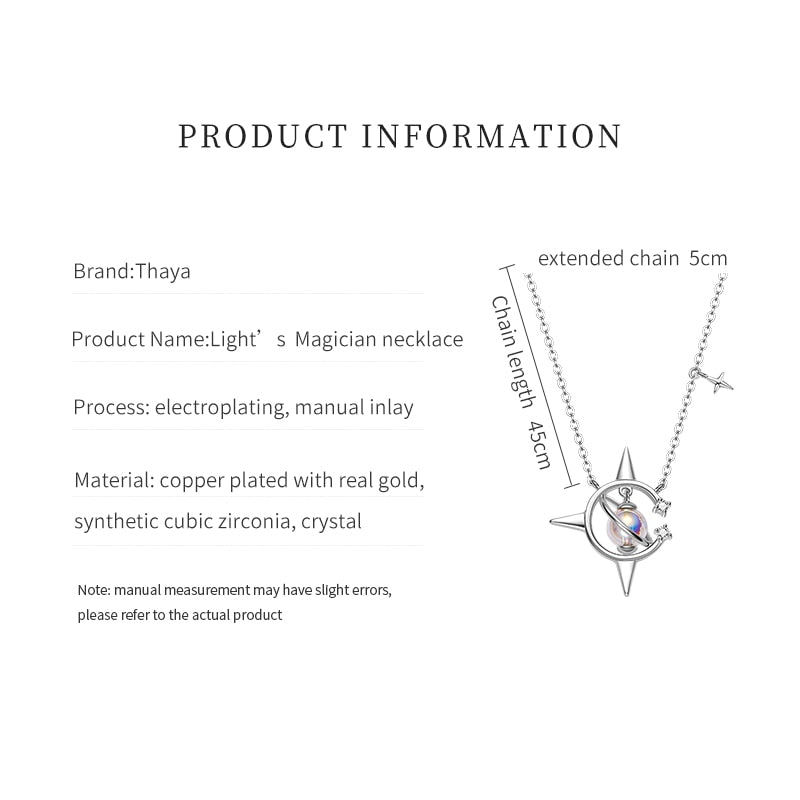 Thaya Original Design Brand Vintage Accessories Necklace 45cm Plated Pendant necklace Crystal For Women Female Fine Jewelry Gift