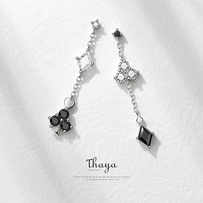 Fairy Tales Series Thaya Solid Silver Alice Drop Earrings 925  Silver Crystal серьги For Women Engagement Gift Fine Jewerlry