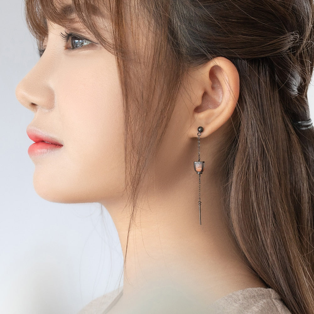 Thaya Vintage Pendant Earrings Pearl Lantern Drop Earrings Handmade S925 Sterling Silver Women Earring Studs Female Fine Jewelry