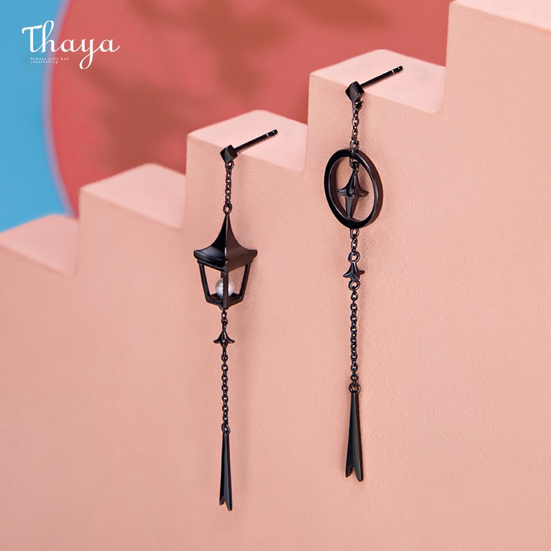 Thaya Vintage Pendant Earrings Pearl Lantern Drop Earrings Handmade S925 Sterling Silver Women Earring Studs Female Fine Jewelry