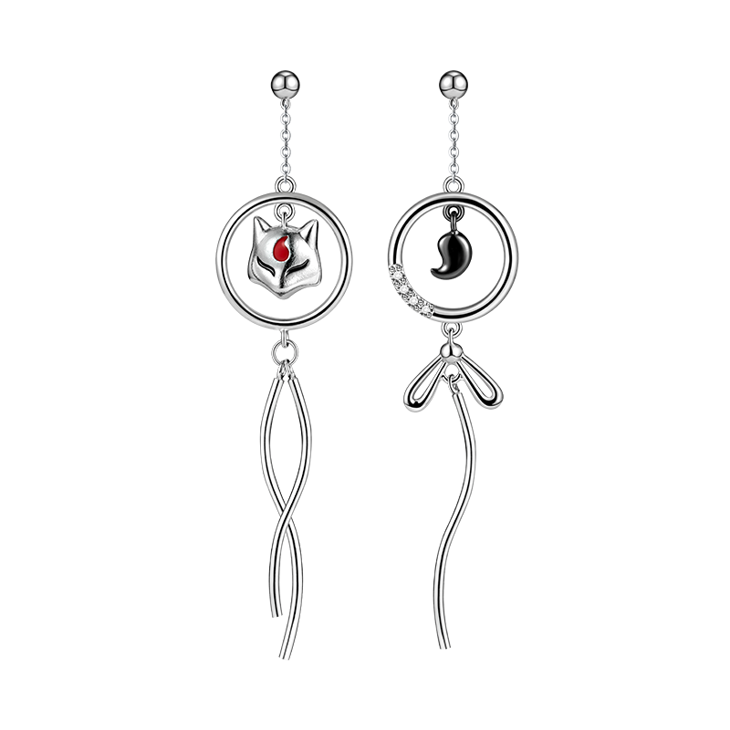 Thaya Real S925 Sterling Silver Earring Cute Fox Earring Dangle Japanese Style For Women Silver Earring Fashion Fine Jewelry