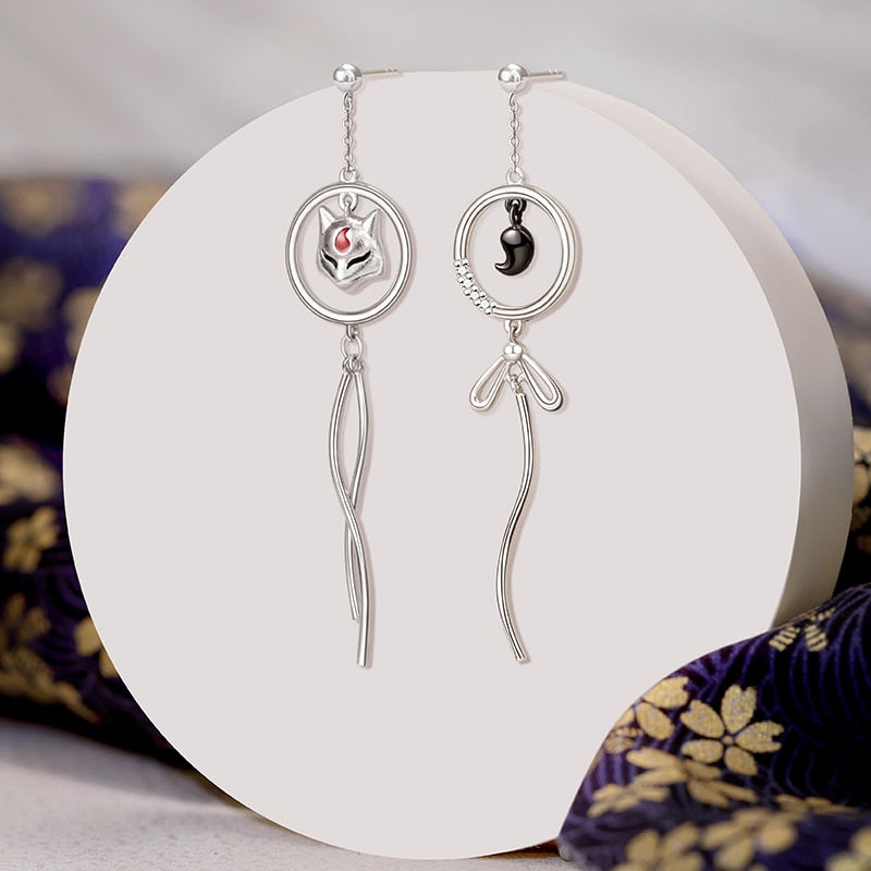 Thaya Real S925 Sterling Silver Earring Cute Fox Earring Dangle Japanese Style For Women Silver Earring Fashion Fine Jewelry
