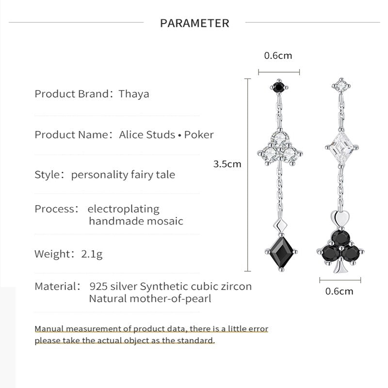 Fairy Tales Series Thaya Solid Silver Alice Drop Earrings 925  Silver Crystal серьги For Women Engagement Gift Fine Jewerlry