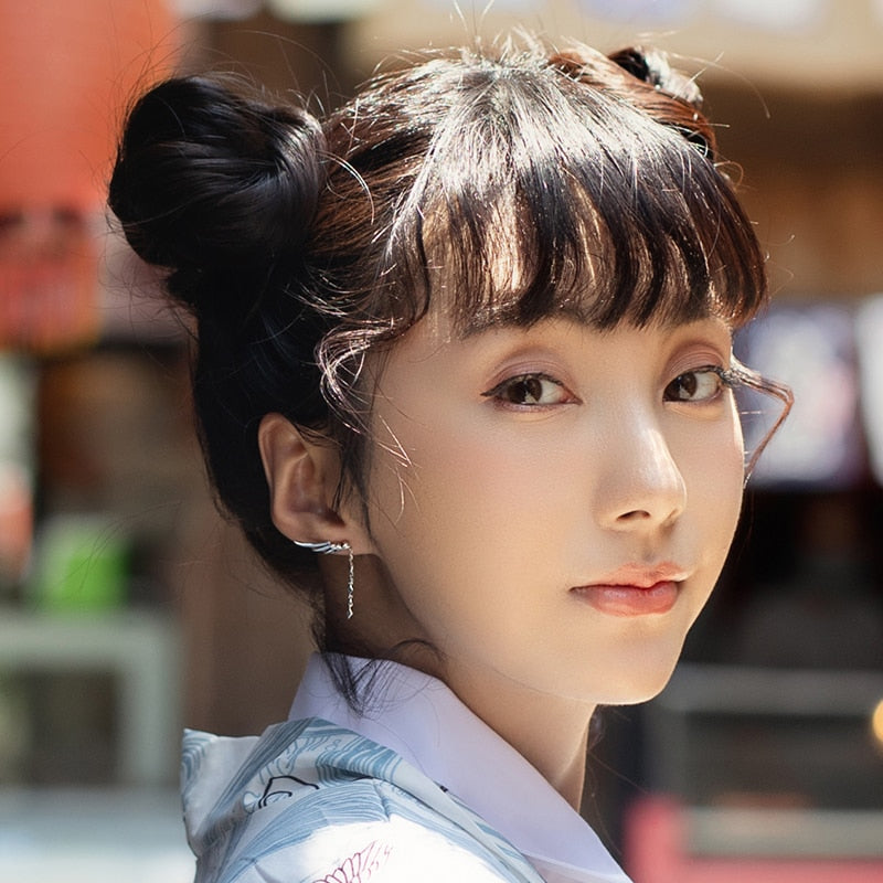 Thaya Tassel Silver Color Earring Dangle Silver Needle Feather Crystal Earring Japanese Stylish Women Earring Party Fine Jewelry