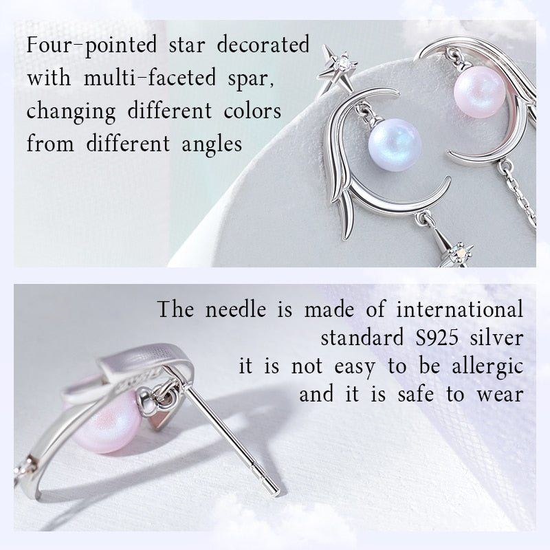 Thaya Elegant Party Moon Earring Original Design 925 Silver Needle For Women Earring Dangle Classic Tassel Romantic Fine Jewelry