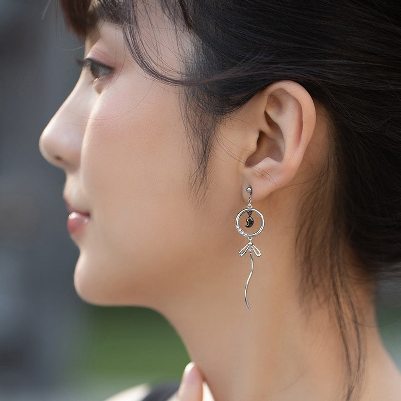 Thaya Real S925 Sterling Silver Earring Cute Fox Earring Dangle Japanese Style For Women Silver Earring Fashion Fine Jewelry