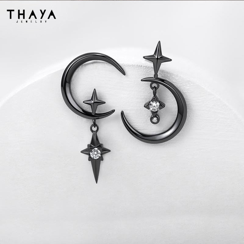 Thaya Original Design Star And Moon Design Earrings S925 Silver Needle Studs Earring For Women Vintage Earring Fashion Jewelry
