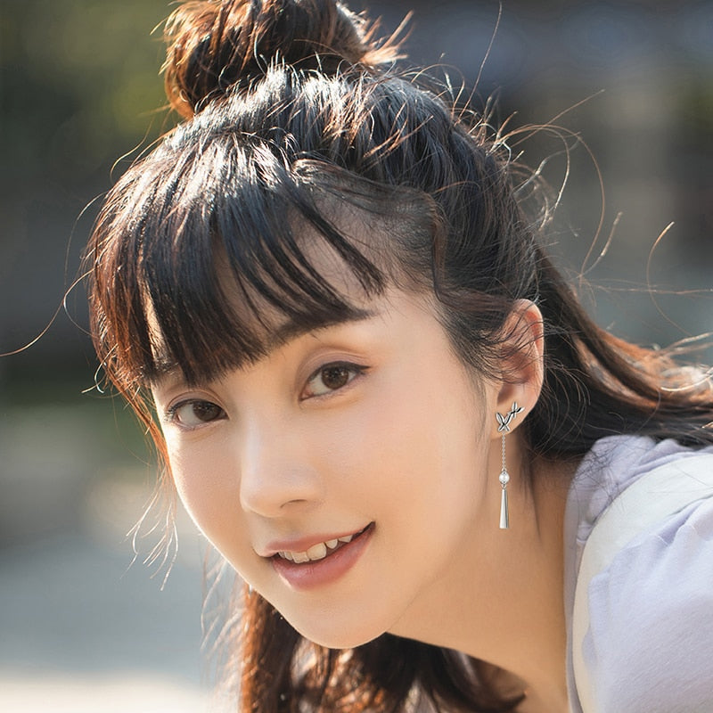 Thaya Women Earring Stud Green Crystal Earrings Silver Plated Lantern Earrings Silver Needle Beads Earrings Elegant Fine Jewelry