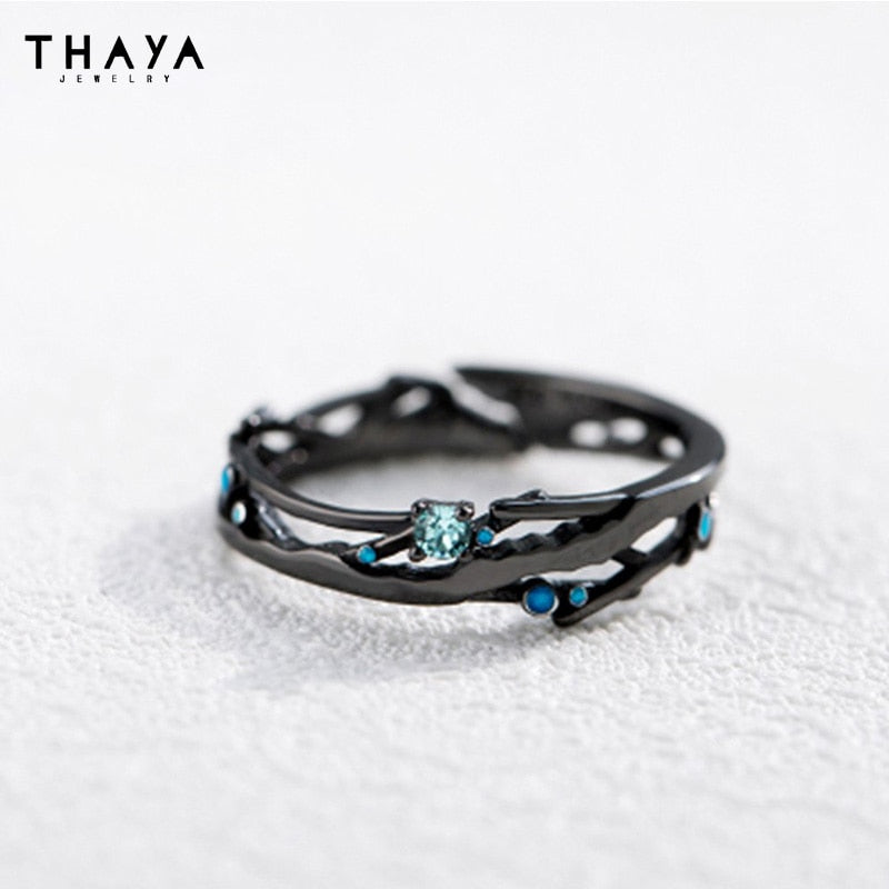 Thaya Real S925 Silver Couple Rings Original Design Rings For Women Men Resizable Symbol Rings Wedding Engagement Fine Jewelry