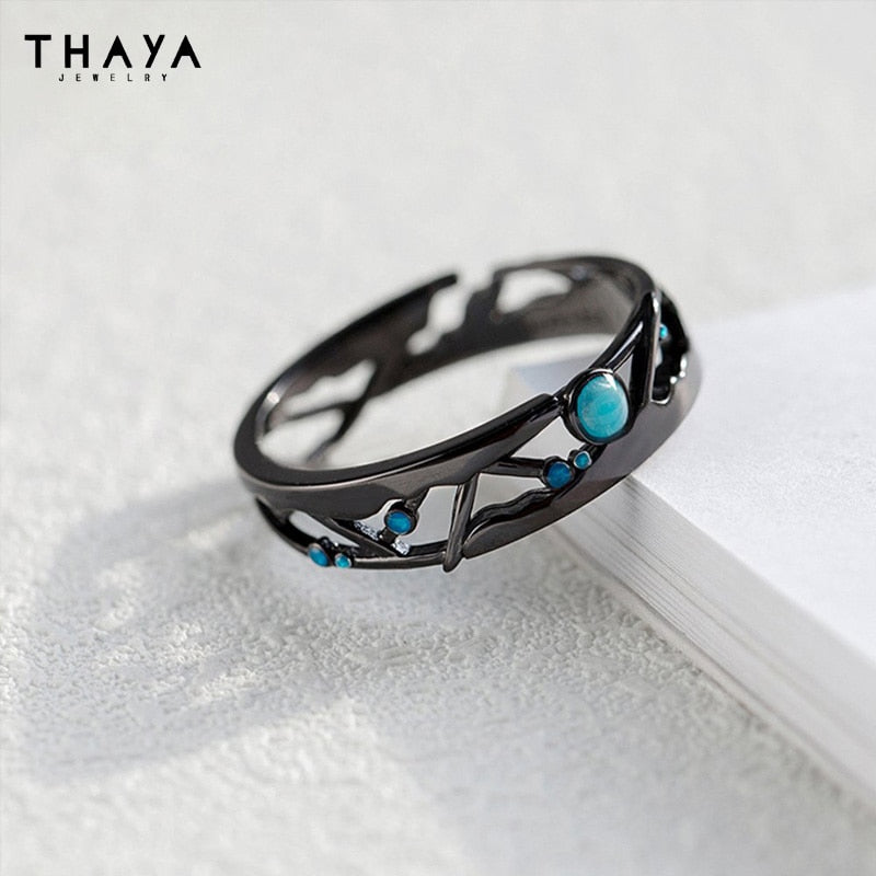 Thaya Real S925 Silver Couple Rings Original Design Rings For Women Men Resizable Symbol Rings Wedding Engagement Fine Jewelry