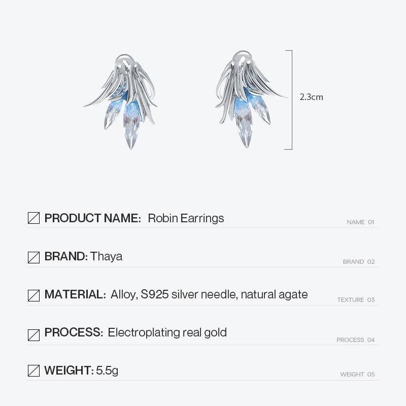 Thaya S925 Silver Needle Elegant Women Earrings Original Design Stud Earring Fashion Dangle Earring For Women Party Fine Jewelry