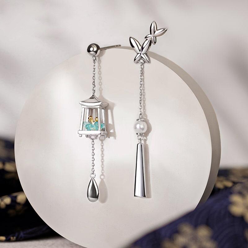 Thaya Enamel Women Earring Green Bamboo Earring Dangle With Pearl Retro Cute Earrings For Women Silver Earring Fashion Jewelry