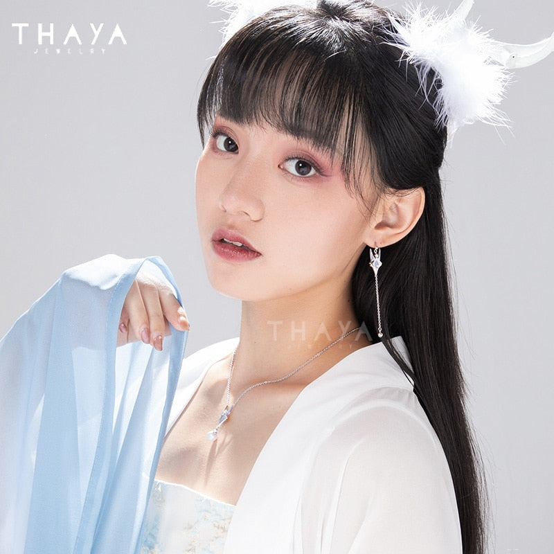 Thaya Original Design Fox Animals Women Earrings 2022 New Trend Hanging Earrings For Women Silver Color Engagement Fine Jewelry