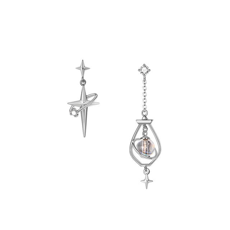 Thaya Fashion Women Drop Earrings Asymmetrical Hanging Earrings For Women 2023 Trending Silver Needle Engagement Fine Jewelry