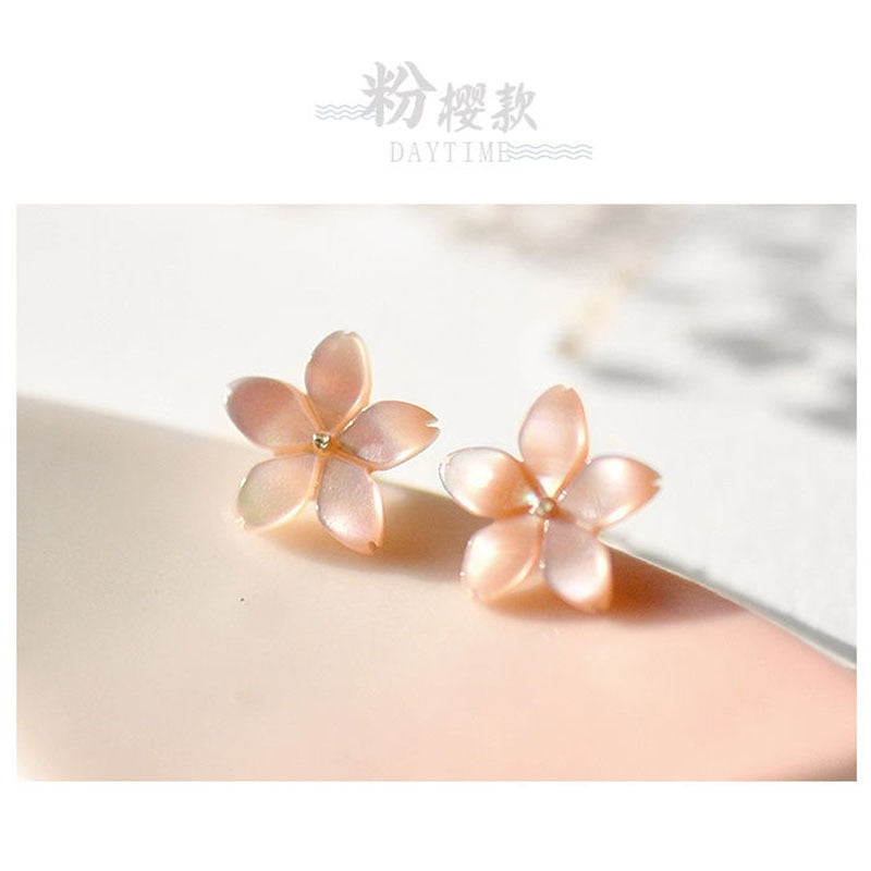 Thaya S925 Sterling Silver Earrings Cherry Blossom Earrings For Women Hypoallergenic Flower Earring Studs Fashion Fine Jewelry