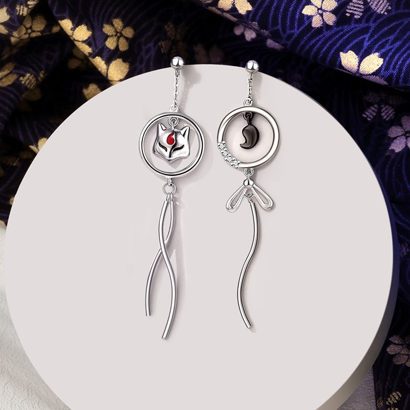 Thaya Real S925 Sterling Silver Earring Cute Fox Earring Dangle Japanese Style For Women Silver Earring Fashion Fine Jewelry