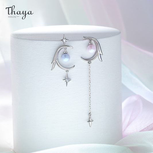 Thaya Elegant Party Moon Earring Original Design 925 Silver Needle For Women Earring Dangle Classic Tassel Romantic Fine Jewelry