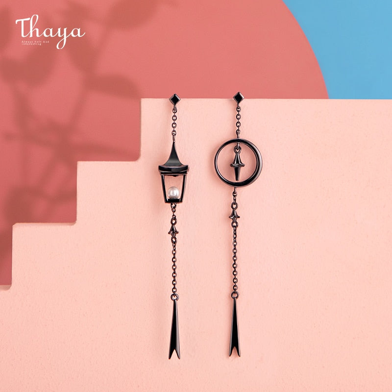 Thaya Vintage Pendant Earrings Pearl Lantern Drop Earrings Handmade S925 Sterling Silver Women Earring Studs Female Fine Jewelry