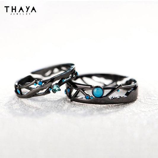 Thaya Real S925 Silver Couple Rings Original Design Rings For Women Men Resizable Symbol Rings Wedding Engagement Fine Jewelry